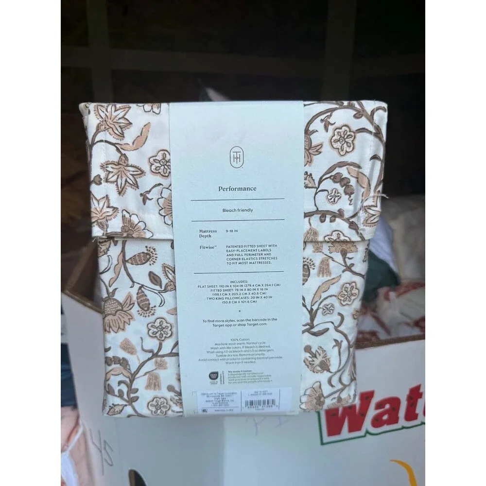 Threshold King Performance Sheet Set Cool Floral 400 Thread Count Bedding